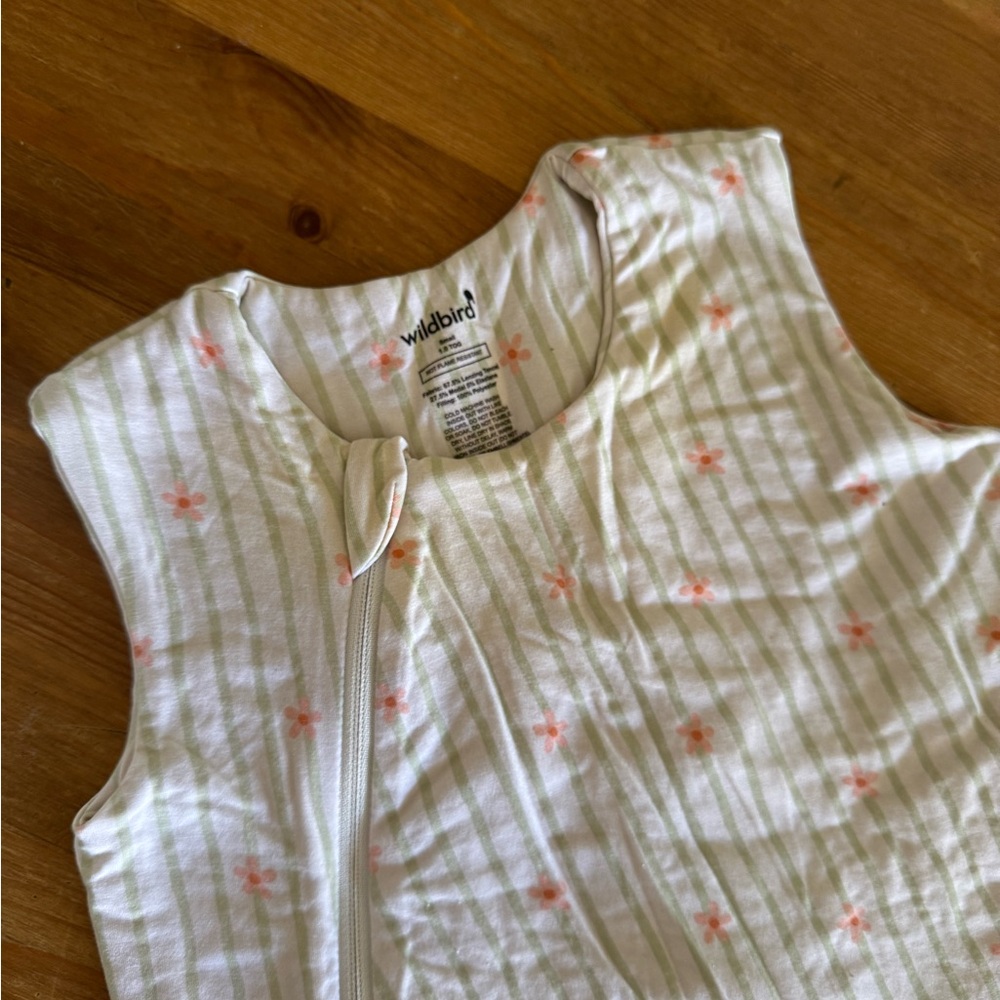 WildBird Green and White Striped Baby Sleep Sack